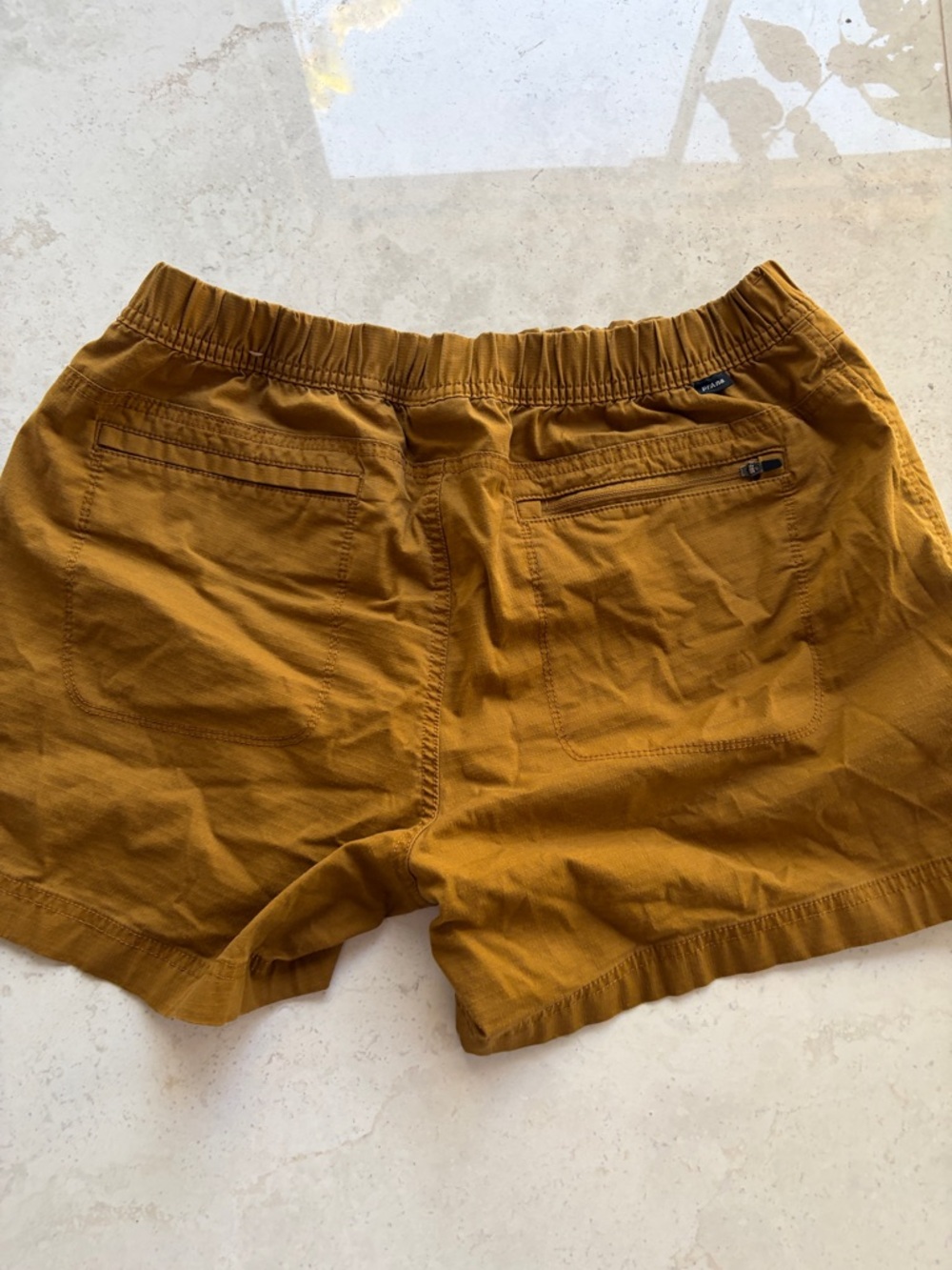 Prana women’s Mustard Elastic Waist Shorts - Picture 3 of 6